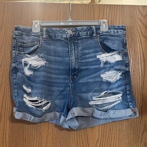 American Eagle Outfitters Ripped Blue Jean Shorts